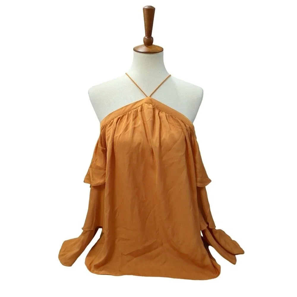 Gianni Bini Tiered Bell Sleeve Top Women XS Merigold Boho Festival‎ Hippie